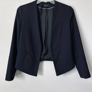 Top Shop Cropped Open Front Point Front Tuxedo Blazer